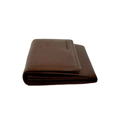 Pre-owned Burberry Brown Leather Coin Purse/coin Case ()