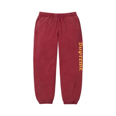 Pre-owned Supreme Washed Old English Sweatpant 'cardinal' | Red | Men's Size S