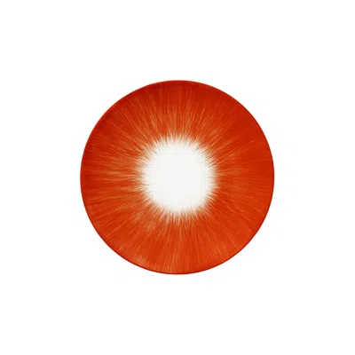 Pre-owned Ann Demeulemeester X Serax Plate Set Var 5 Dé 'white/red' | Men's Size Onesize