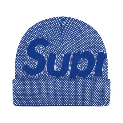 Pre-owned Supreme Studded Knockout Big Logo Beanie 'royal' | Blue | Men's Size Onesize