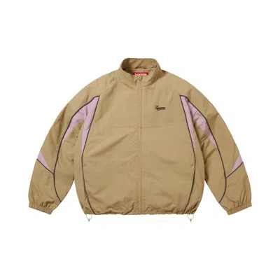 Pre-owned Supreme Contrast Piping Track Jacket 'tan' | Men's Size L In Brown