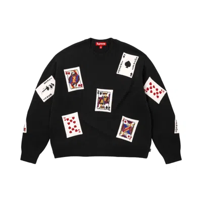 Pre-owned Supreme Beaded Cards Sweater 'black' | Men's Size L