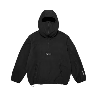 Pre-owned Supreme Polartec Face Mask Half Zip Hooded Sweatshirt 'black' | Men's Size L