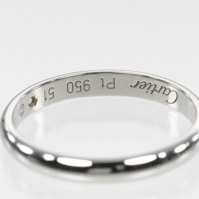 Pre-owned Cartier Platinum Platinum 950 Band Ring () In Silver
