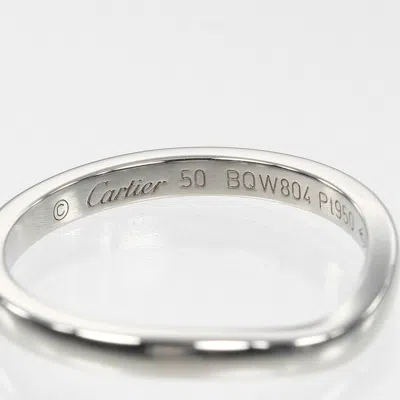 Pre-owned Cartier Platinum Platinum 950 Band Ring () In Silver