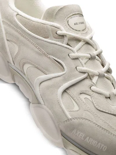 Axel Arigato Eris White Sneaker With Side Logo Lettering And Panel Design In Suede Man In Neutral