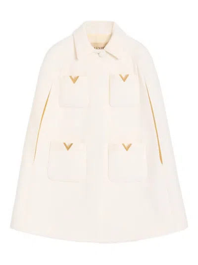Valentino Drill Double Cape Woman Ivory 40 In Multi