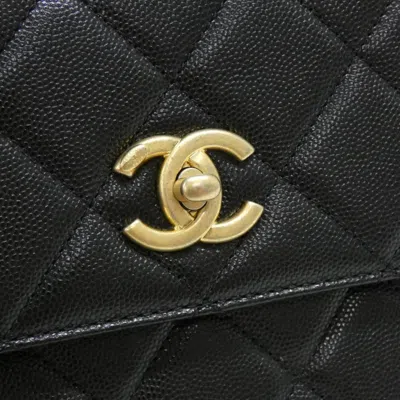 Pre-owned Chanel Black Grained Calfskin Backpack ()