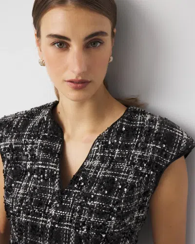 White House Black Market Petite Sequin Tweed Mini Dress
