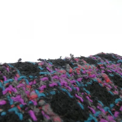 Pre-owned Chanel Black Multi-color Wool Chain/shoulder Wallet ()