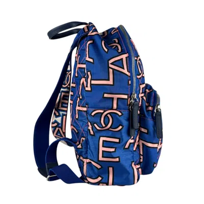 Pre-owned Chanel Blue Satin Backpack ()