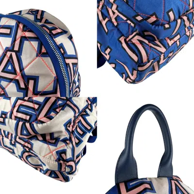 Pre-owned Chanel Blue Satin Backpack ()