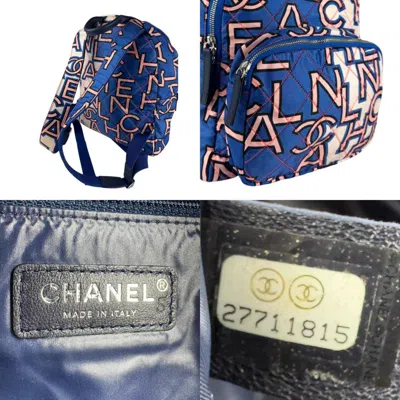 Pre-owned Chanel Blue Satin Backpack ()