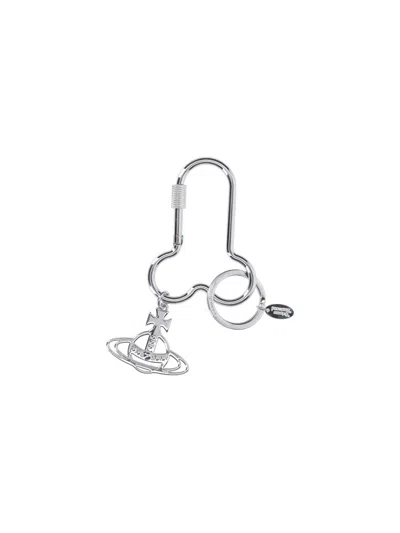 Vivienne Westwood Orbit Keyring In White