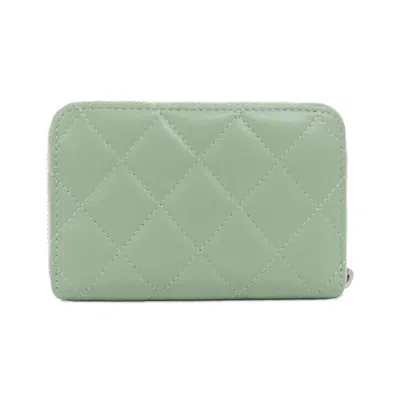Pre-owned Chanel Green Leather Coin Purse/coin Case ()