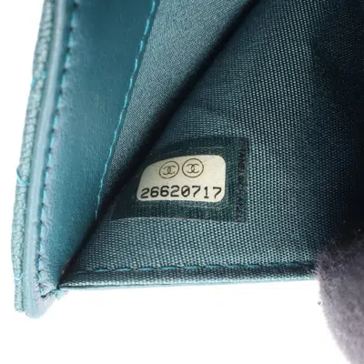 Pre-owned Chanel Green Grained Calfskin Wallet (tri-fold) ()