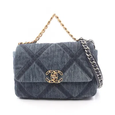 Pre-owned Chanel Navy Denim Shoulder Bag () In Blue