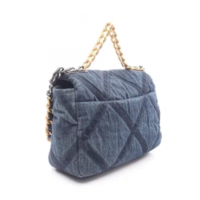 Pre-owned Chanel Navy Denim Shoulder Bag () In Blue