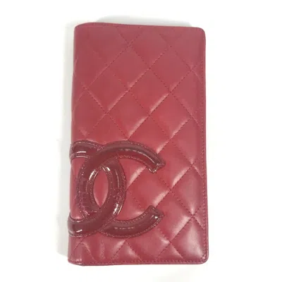 Pre-owned Chanel Red Color Cambon Ligne Long Wallet (bi-fold) ()