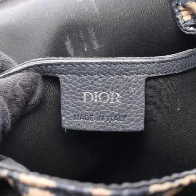 Pre-owned Dior Christian  Beige Navy Nylon Leather Backpack () In Multi