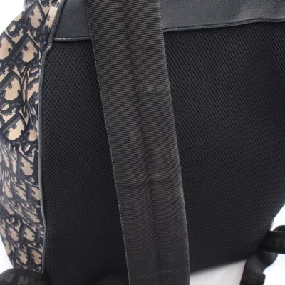 Pre-owned Dior Christian  Beige Navy Nylon Leather Backpack () In Multi