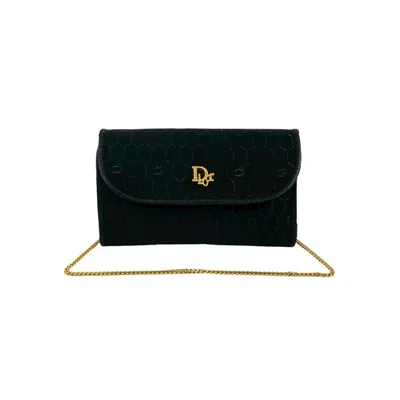 Pre-owned Dior Christian  Black Canvas Leather Pochette Shoulder Bag ()