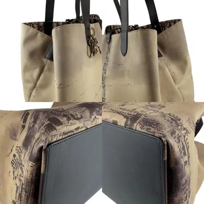 Pre-owned Dior Christian  Black Khaki Nylon Canvas Leather Shoulder Bag Tote Bag () In Multi