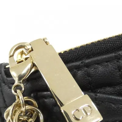 Pre-owned Dior Christian  Black Leather Coin Purse/coin Case ()