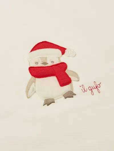 Il Gufo Penguin-appliqué Blanket In Neutral