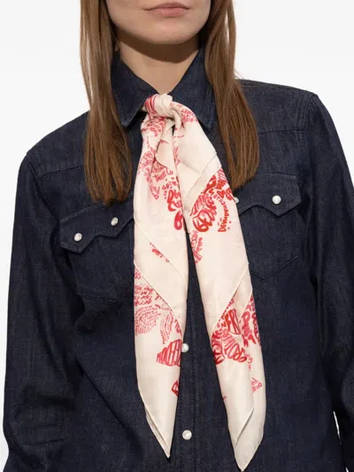 Dsquared2 Floral-print Silk Scarf In Multi