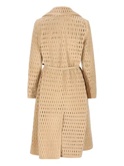 Fendi Cut-out Shearling Leather In Neutral