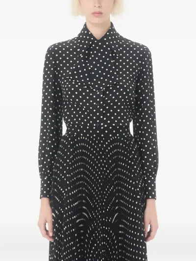 Valentino Crepe De Chine Shirt With Plusdepois Print In Black
