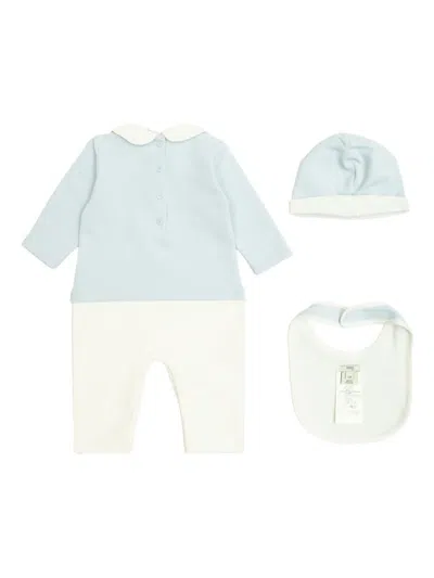 Fendi Peter-pan-collar Graphic Babygrow Set In Blue