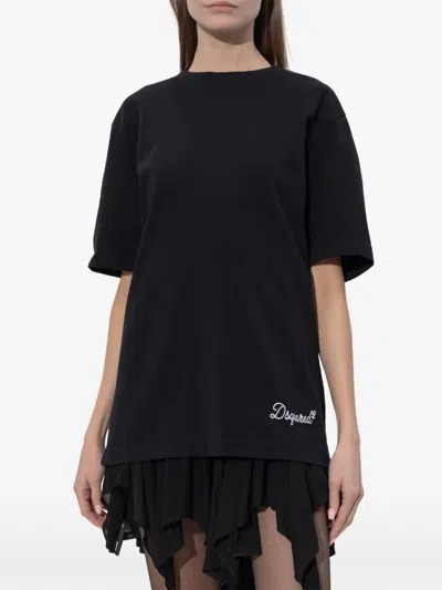 Dsquared2 Embroidery Short-sleeve T-shirt In Black