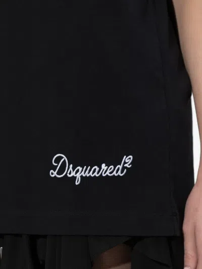 Dsquared2 Embroidery Short-sleeve T-shirt In Black