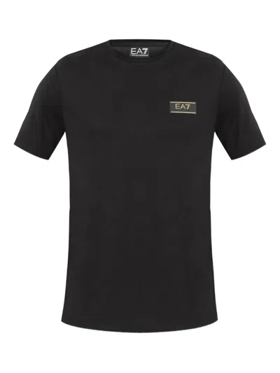 Ea7 Logo-patch T-shirt In Black