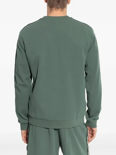 Ea7 Striped-panel Sweatshirt In Green