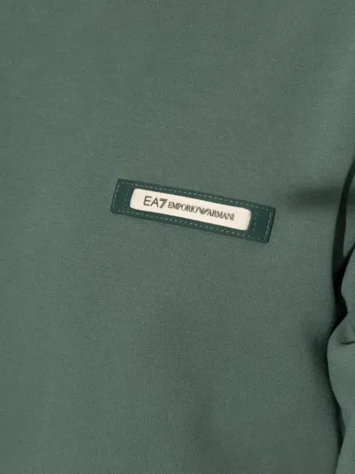 Ea7 Striped-panel Sweatshirt In Green