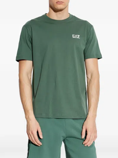 Ea7 Logo T-shirt In Green