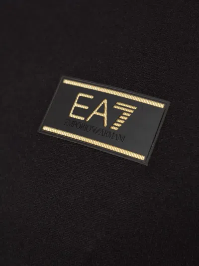 Ea7 Logo-patch T-shirt In Black