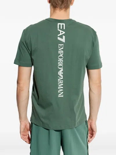 Ea7 Logo T-shirt In Green