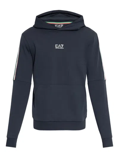 Ea7 Logo Hoodie In Black