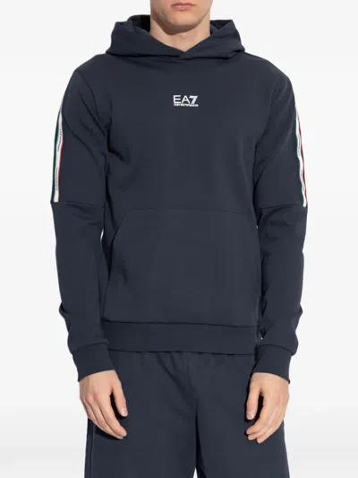 Ea7 Logo Hoodie In Black