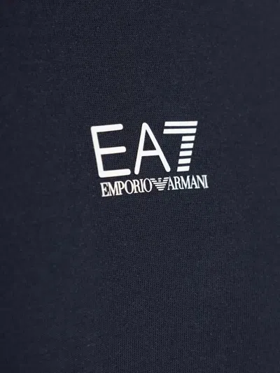 Ea7 Logo Hoodie In Black
