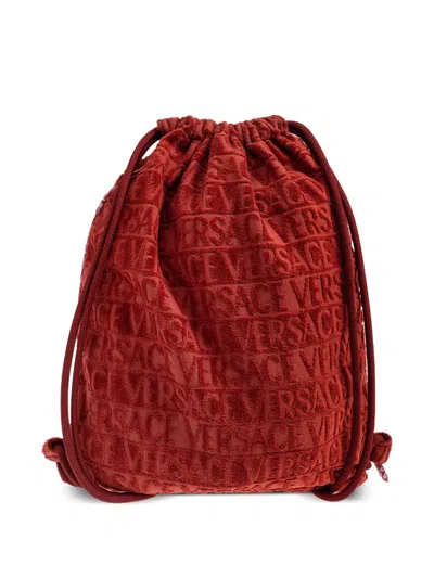 Versace I ♡ Baroque Gym Carrier Backpack In Red