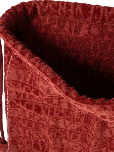 Versace I ♡ Baroque Gym Carrier Backpack In Red