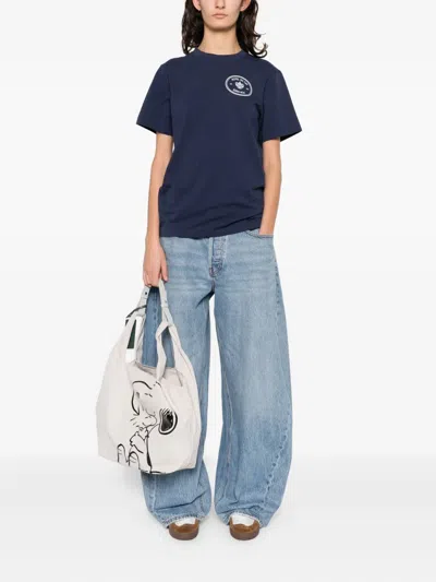 Sporty And Rich Kennedy Graphic-detail T-shirt In Blue