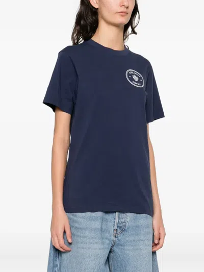 Sporty And Rich Kennedy Graphic-detail T-shirt In Blue