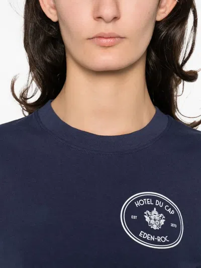 Sporty And Rich Kennedy Graphic-detail T-shirt In Blue