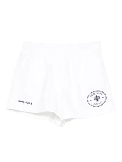 Sporty And Rich X Hotel Du Cap Eden Roc Eden Crest Logo-embroidered Trousers In White
